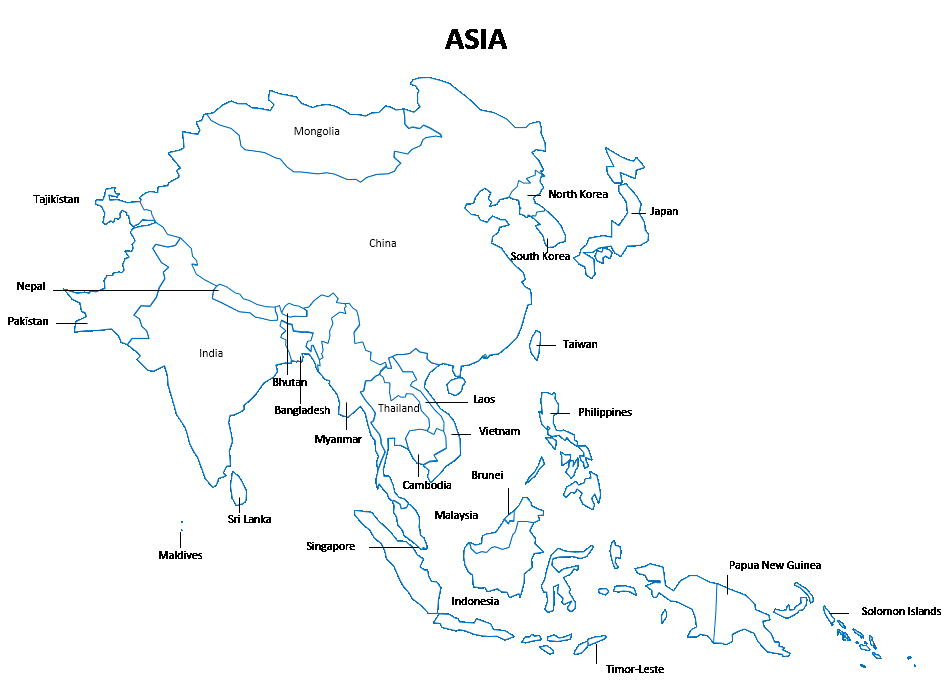 Detail Gambar Peta Benua Asia Hitam Putih Nomer 6