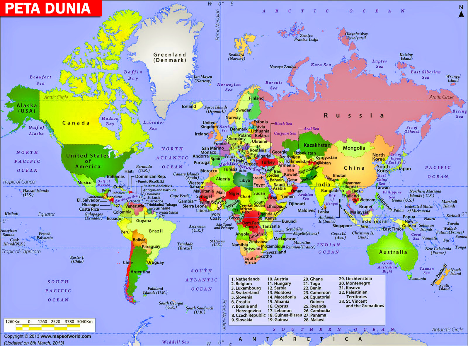 Gambar Peta Dunia - KibrisPDR