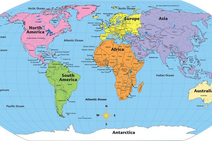 Gambar Peta Dunia Yang Mudah Digambar - KibrisPDR