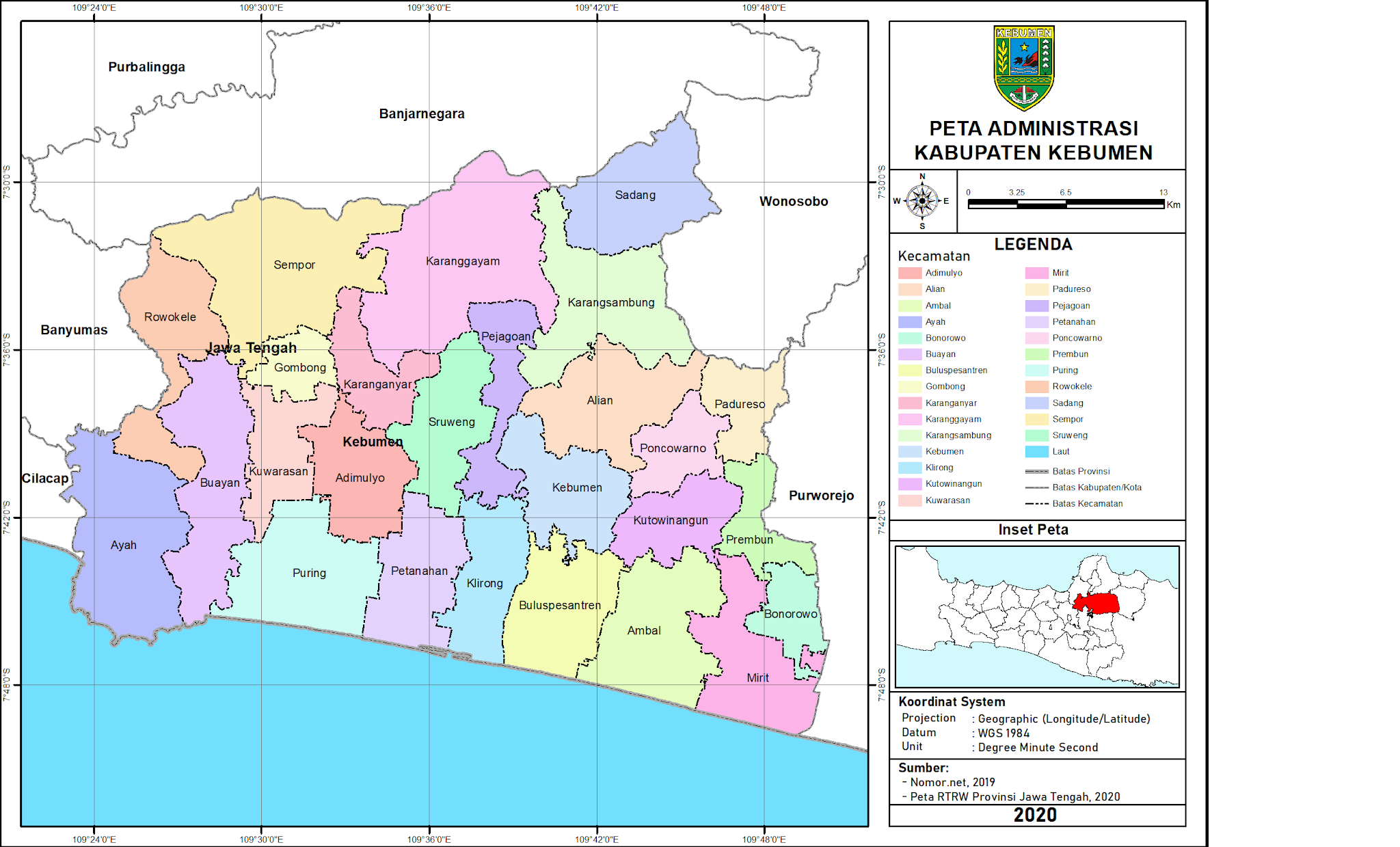 Detail Gambar Peta Kabupaten Kebumen Nomer 5