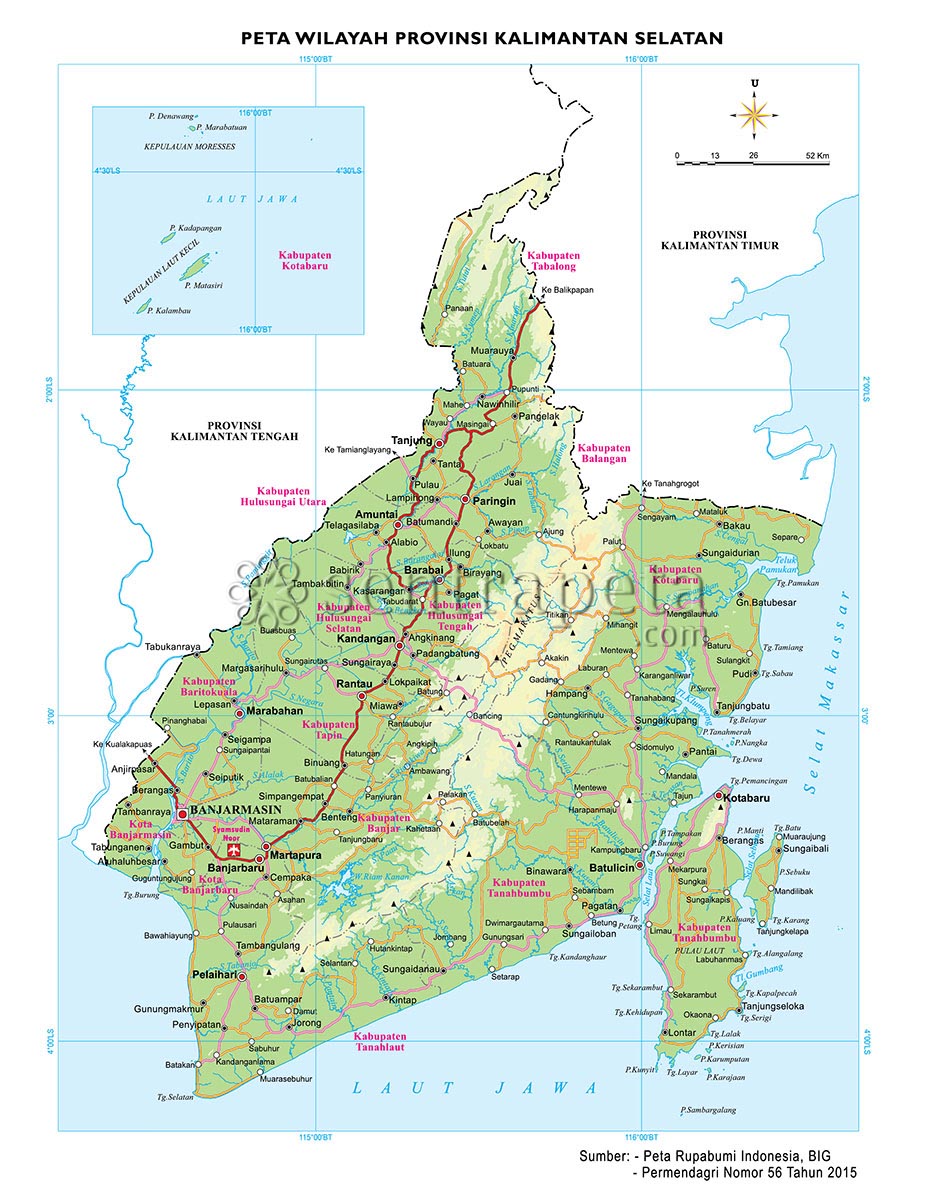 Gambar Peta Kalimantan Selatan - KibrisPDR