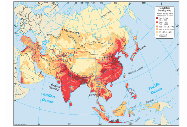 Gambar Peta Kepadatan Penduduk Di Asia - KibrisPDR