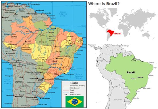 Gambar Peta Negara Brazil - KibrisPDR