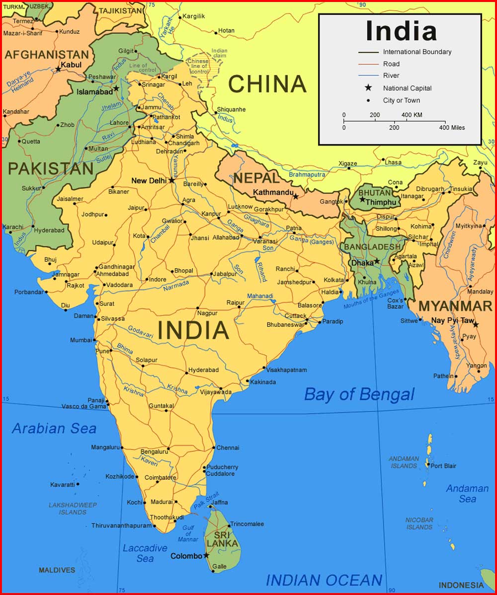Gambar Peta Negara India - KibrisPDR