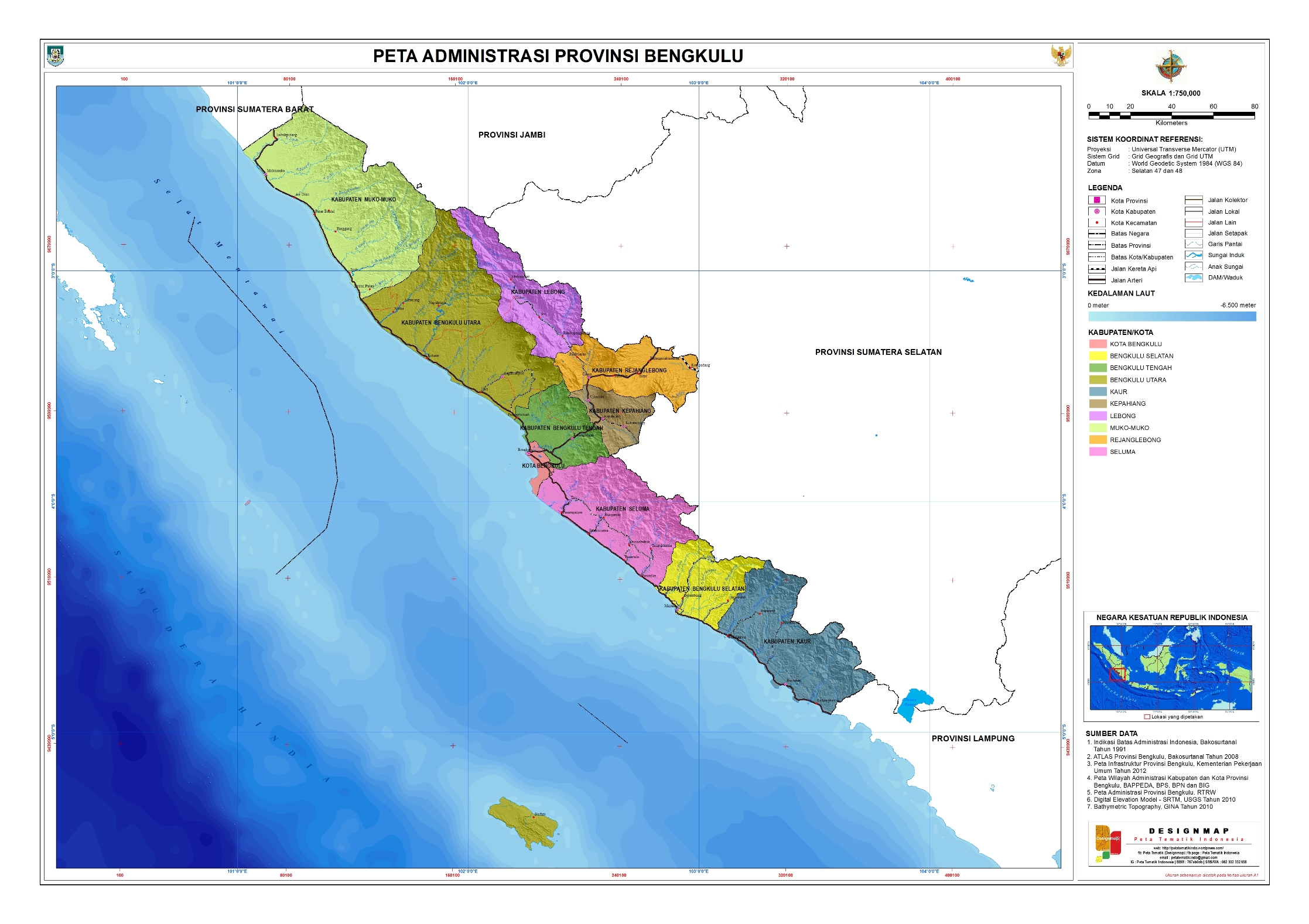 Detail Gambar Peta Provinsi Bengkulu Nomer 2