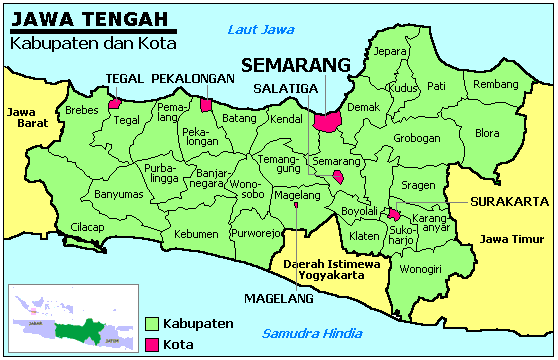 Gambar Peta Provinsi Jawa Tengah - KibrisPDR