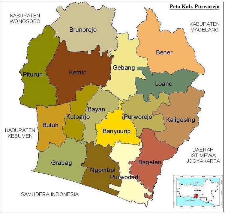 Detail Gambar Peta Wilayah Kecamatan Purwodadi Kabupaten Purworejo Nomer 2