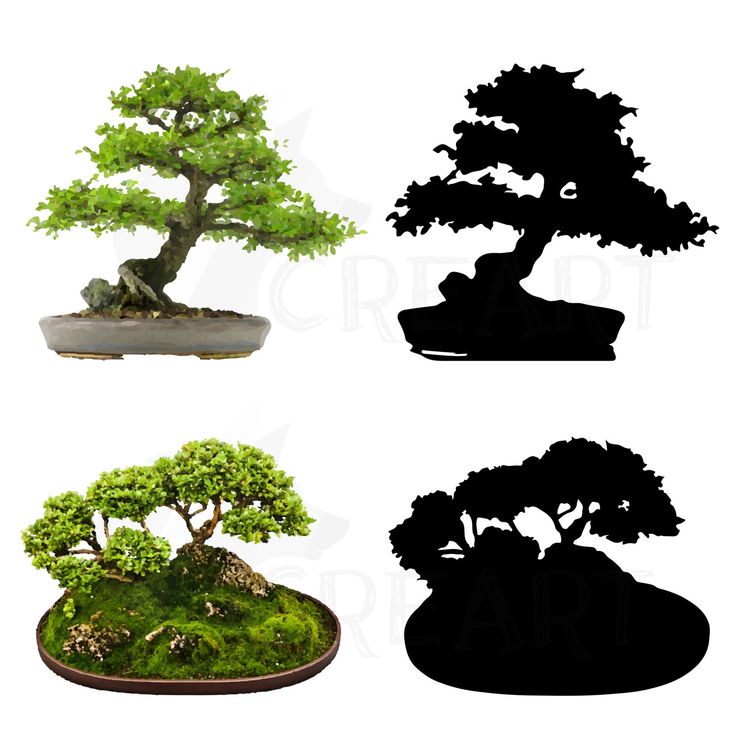 Detail Bonsai Vector Nomer 25
