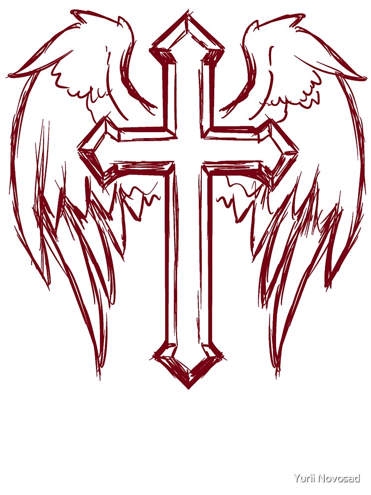 Detail Cross And Angel Wings Nomer 2