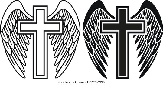 Detail Cross And Angel Wings Nomer 11