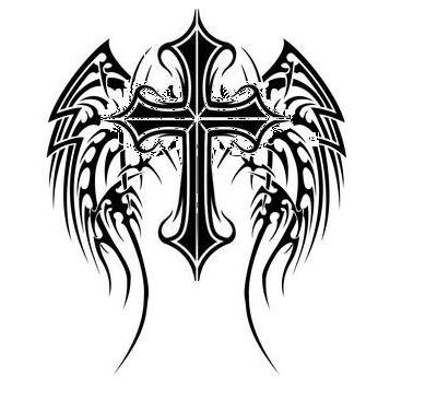 Detail Cross And Angel Wings Nomer 13