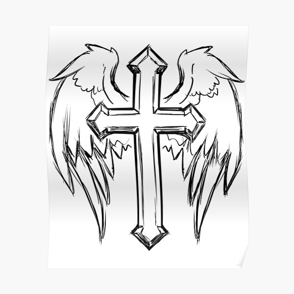 Detail Cross And Angel Wings Nomer 14
