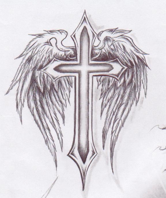 Detail Cross And Angel Wings Nomer 15