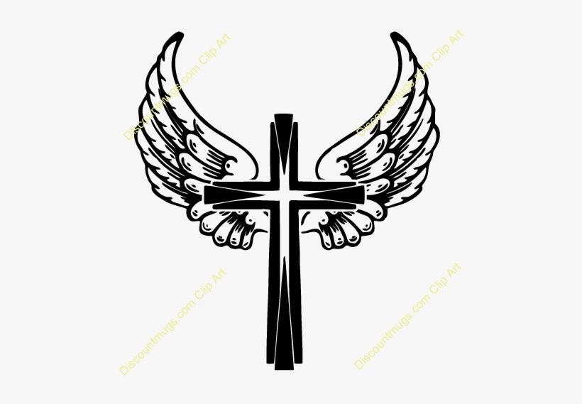 Detail Cross And Angel Wings Nomer 23
