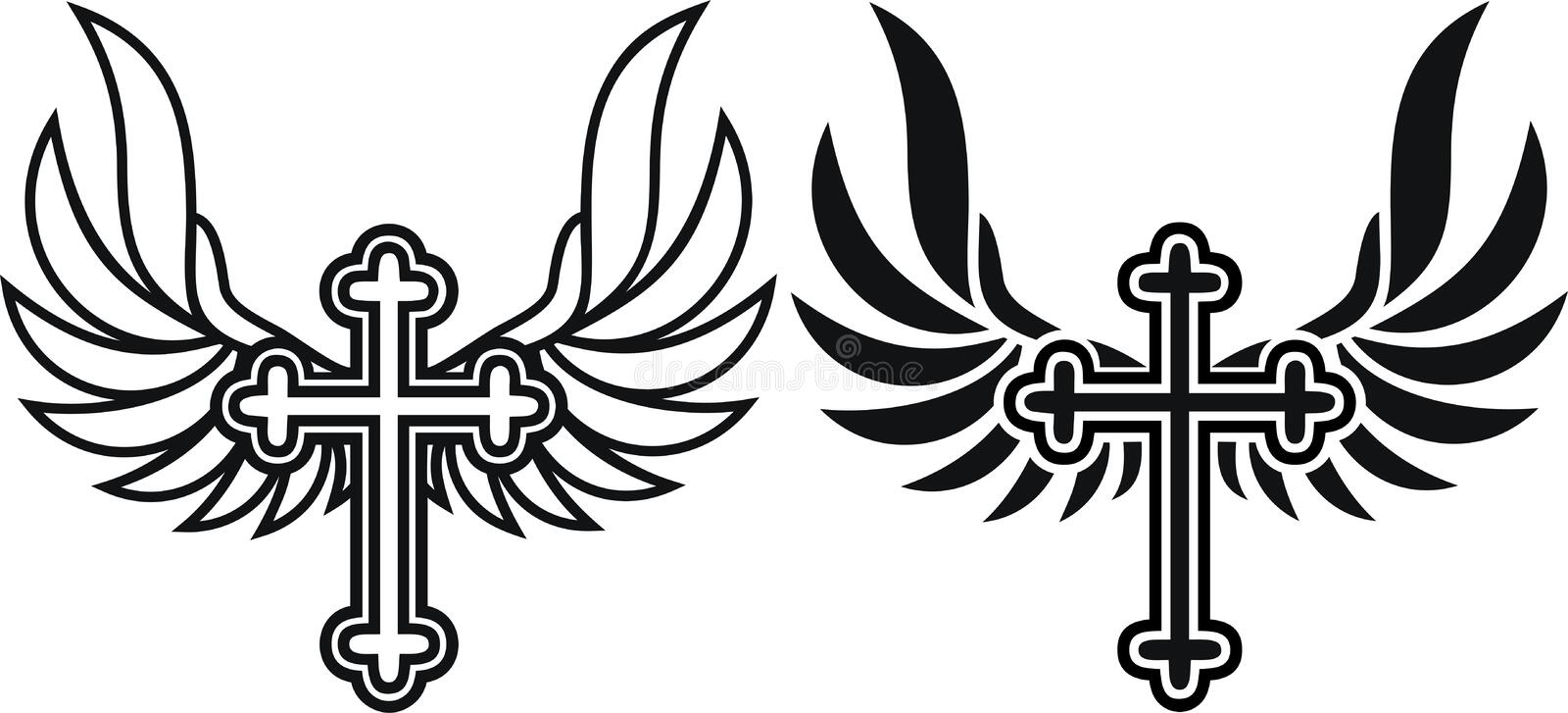 Detail Cross And Angel Wings Nomer 36