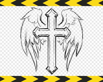 Detail Cross And Angel Wings Nomer 45