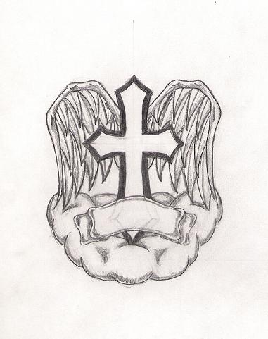 Detail Cross And Angel Wings Nomer 48