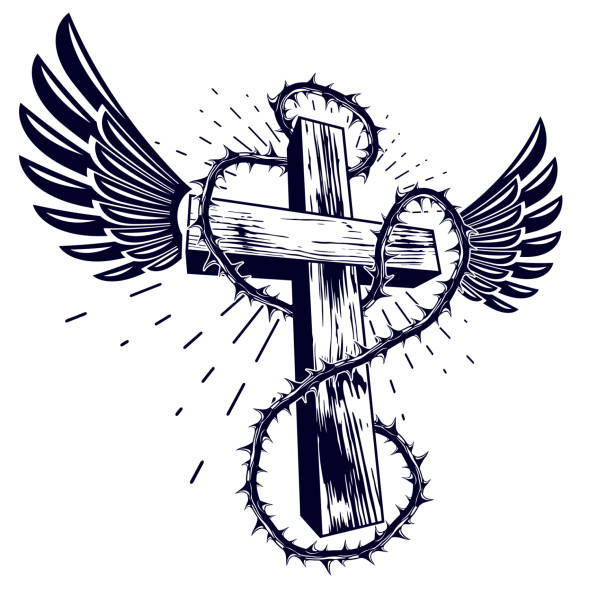 Detail Cross And Angel Wings Nomer 7