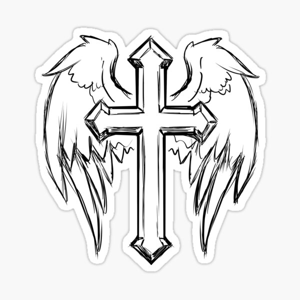 Detail Cross And Angel Wings Nomer 8