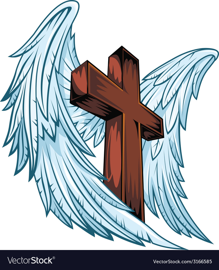 Detail Cross And Angel Wings Nomer 9