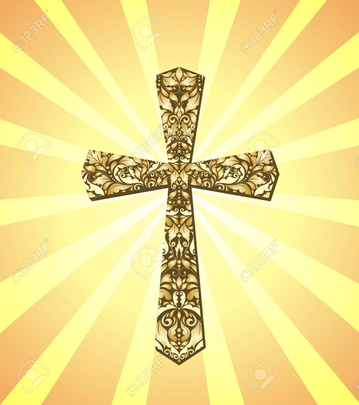 Detail Cross With Sun Rays Clipart Nomer 2