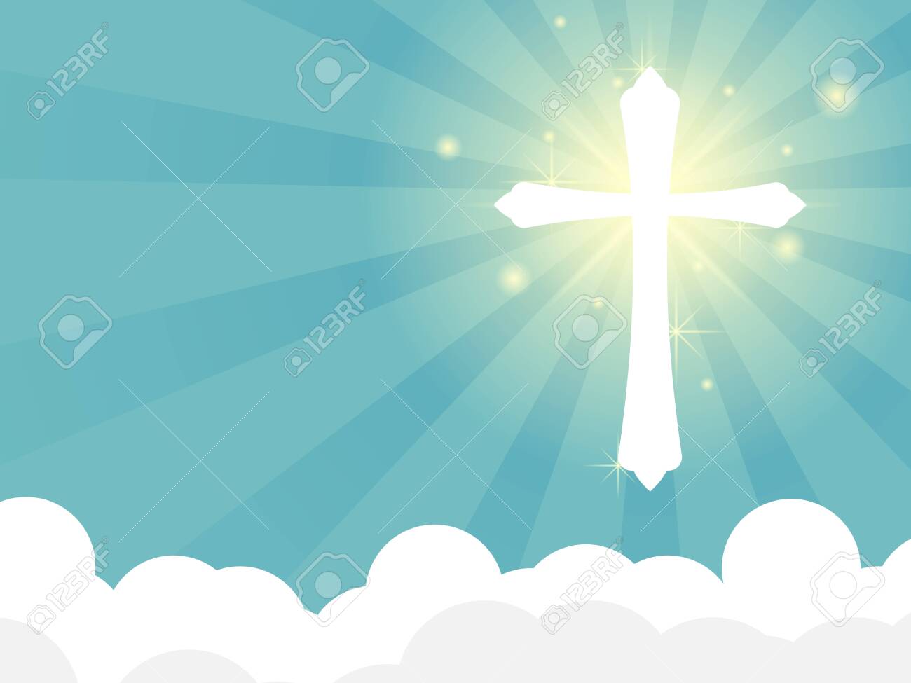 Detail Cross With Sun Rays Clipart Nomer 27