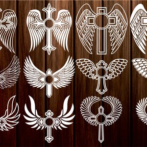 Detail Cross With Wings Clip Art Nomer 16