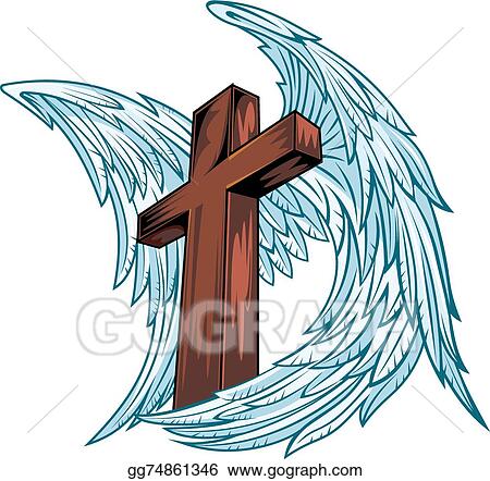 Detail Cross With Wings Clip Art Nomer 35