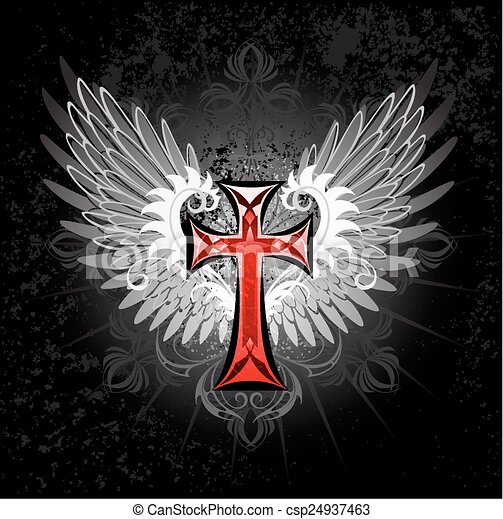 Detail Cross With Wings Clip Art Nomer 45