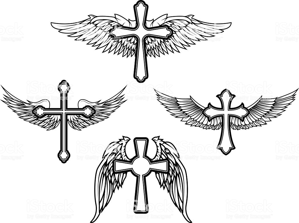 Detail Crosses With Wings Drawings Nomer 33