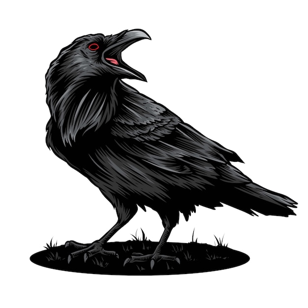 Detail Crow Vector Art Nomer 6