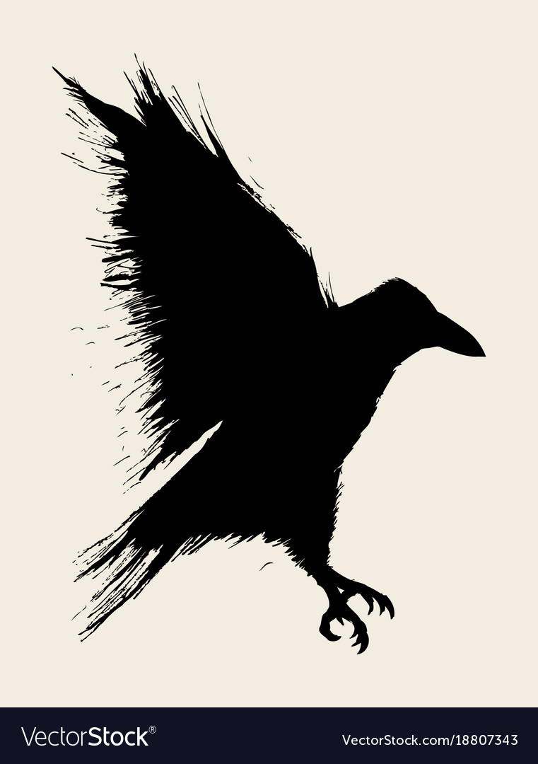 Detail Crow Vector Art Nomer 10