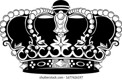 Detail Crown Black And White Clipart Nomer 21