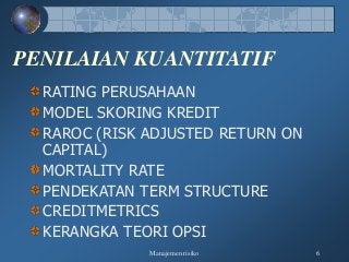 Detail Cut Off Rate Model Diskriminan Tabel Gambar Manajemen Risiko Nomer 17