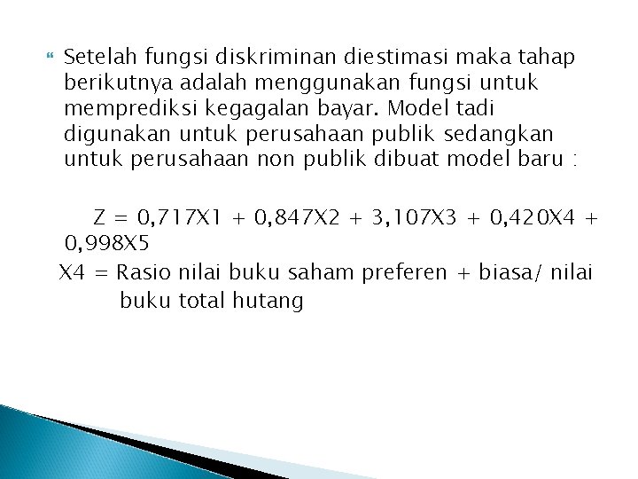 Detail Cut Off Rate Model Diskriminan Tabel Gambar Manajemen Risiko Nomer 28