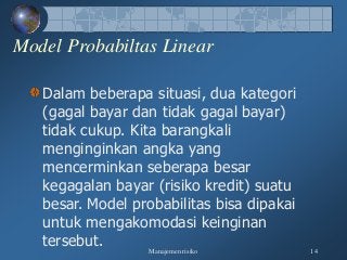 Detail Cut Off Rate Model Diskriminan Table Gambar Manajemen Risiko Nomer 15