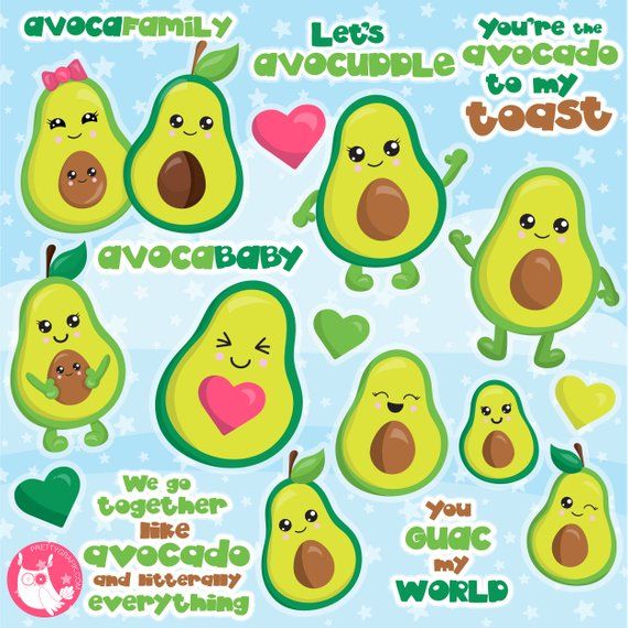 Detail Cute Avocado Clipart Nomer 40