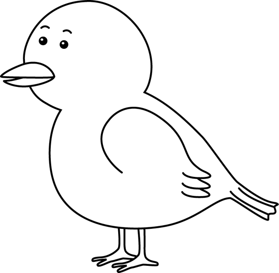 Detail Cute Bird Clipart Black And White Nomer 9