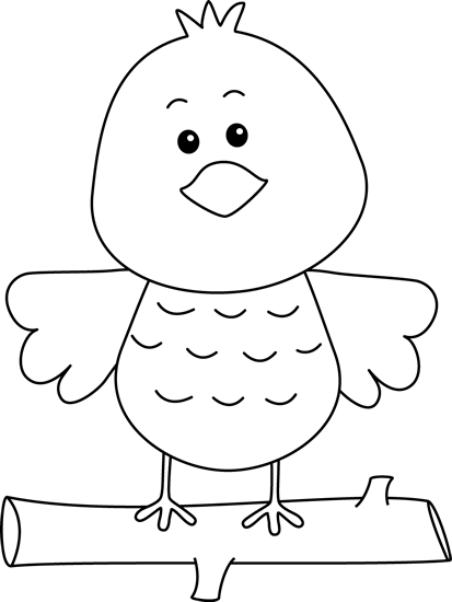 Detail Cute Bird Clipart Black And White Nomer 20