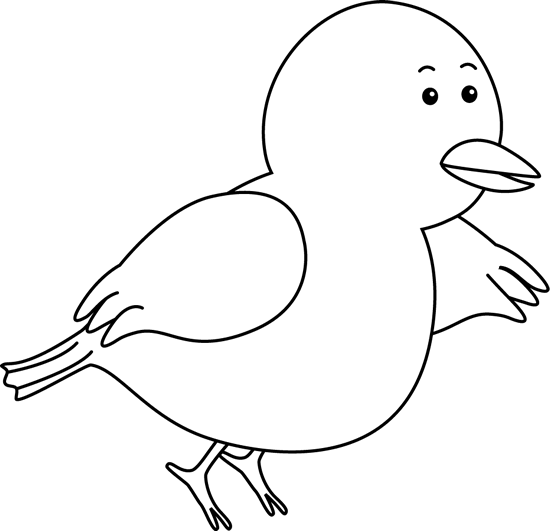 Detail Cute Bird Clipart Black And White Nomer 24