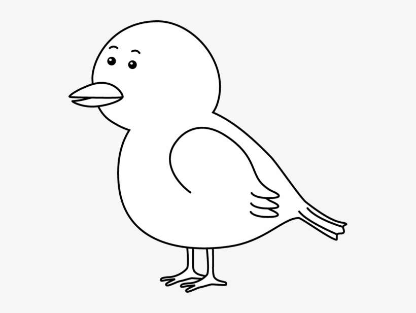 Detail Cute Bird Clipart Black And White Nomer 8