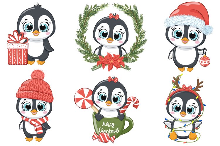 Detail Cute Christmas Penguin Clipart Nomer 14