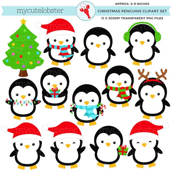 Detail Cute Christmas Penguin Clipart Nomer 17