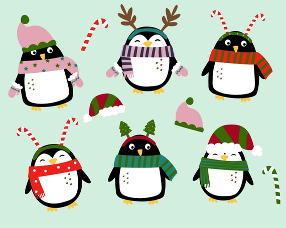 Detail Cute Christmas Penguin Clipart Nomer 29