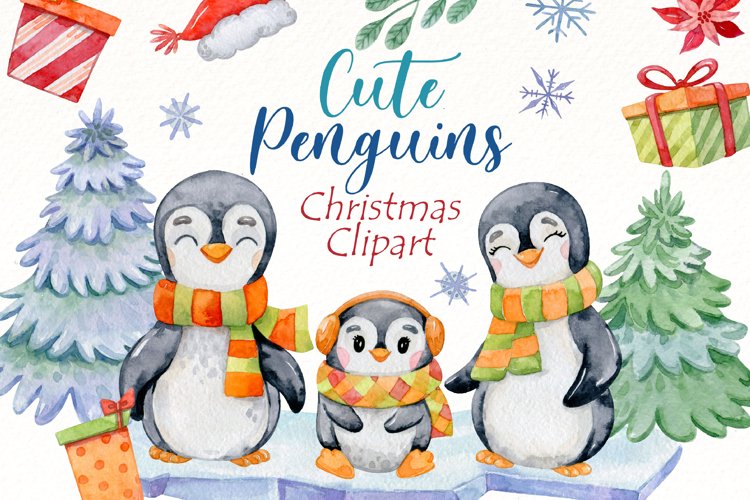 Detail Cute Christmas Penguin Clipart Nomer 39