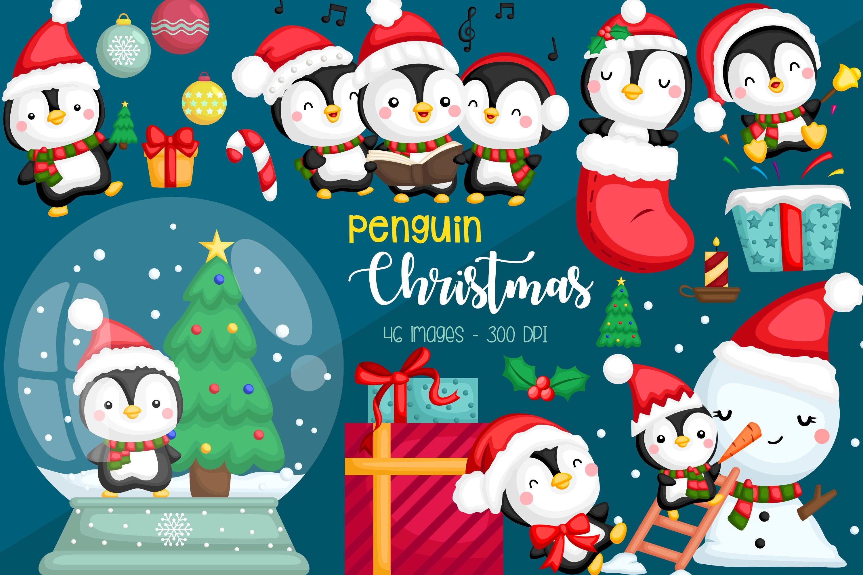 Detail Cute Christmas Penguin Clipart Nomer 40