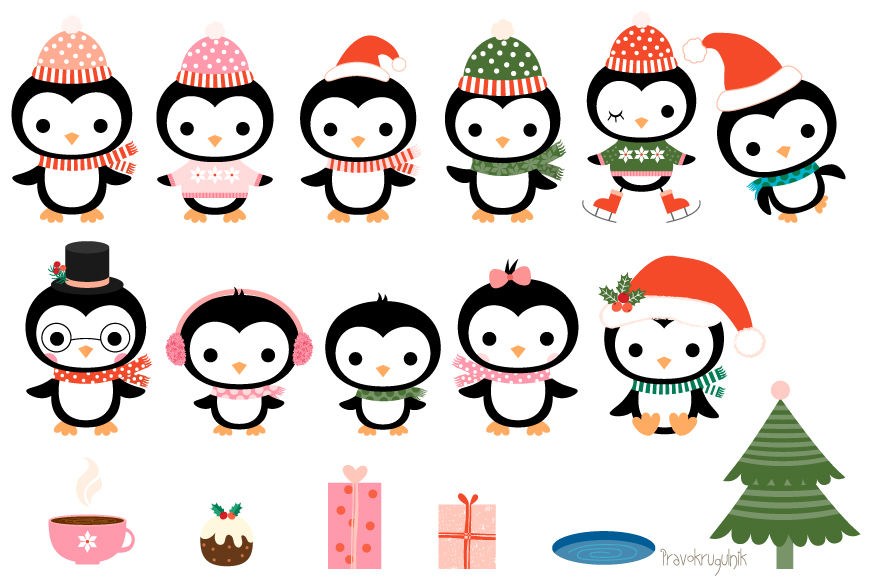 Detail Cute Christmas Penguin Clipart Nomer 43