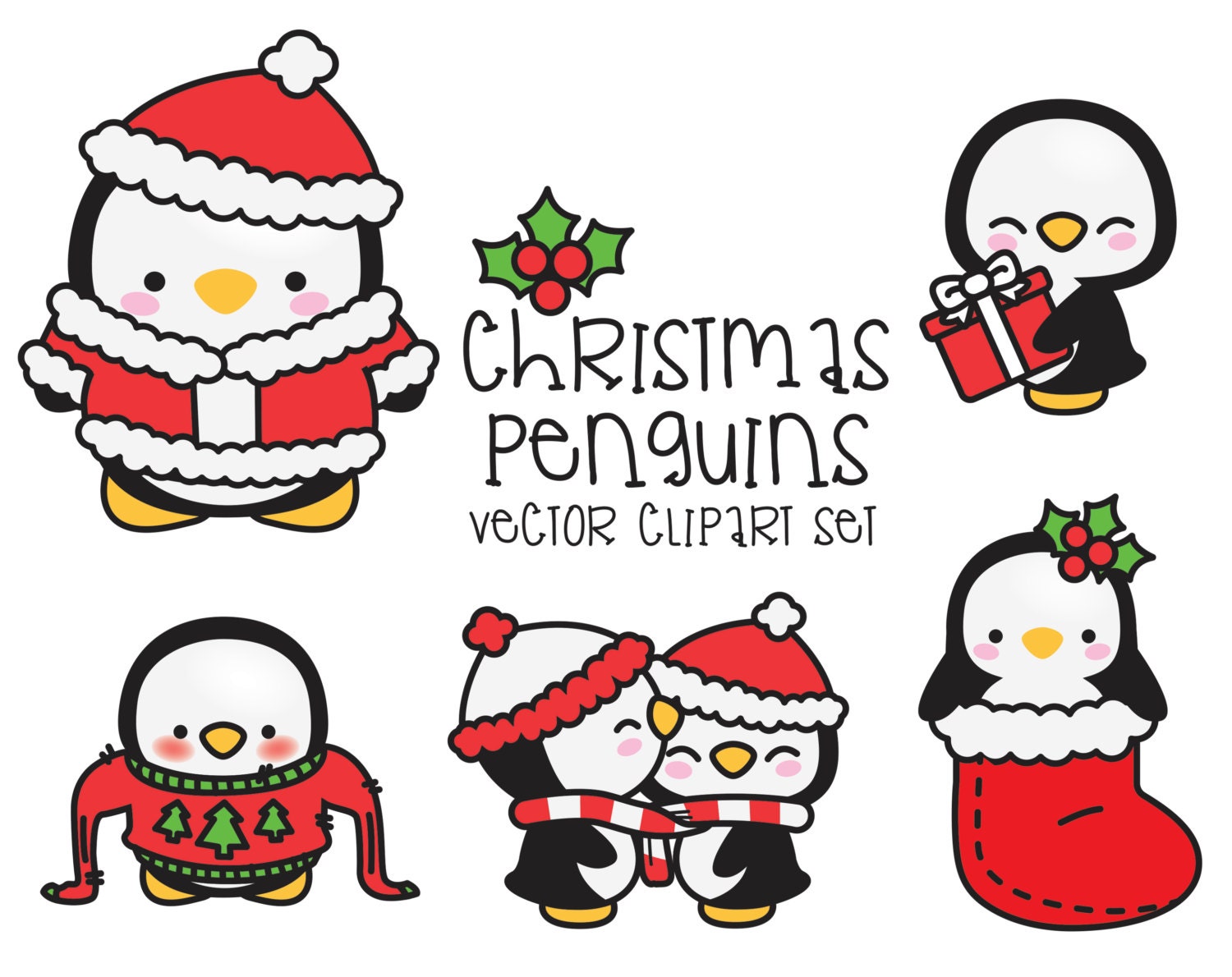 Detail Cute Christmas Penguin Clipart Nomer 47