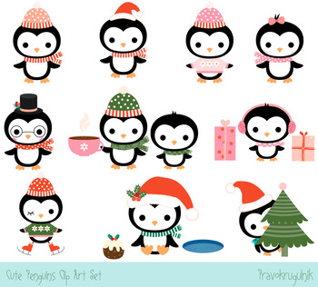 Detail Cute Christmas Penguin Clipart Nomer 49
