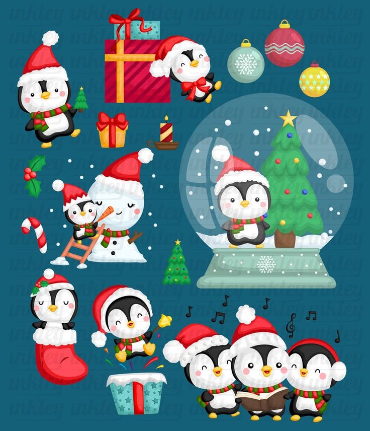 Detail Cute Christmas Penguin Clipart Nomer 50